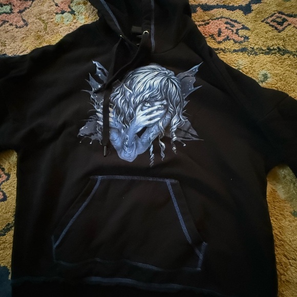 Fairies By Trick Hoodie Y2k 00’s Goth Emo Tripp NYC Style Hot Topic Size L - Picture 2 of 5